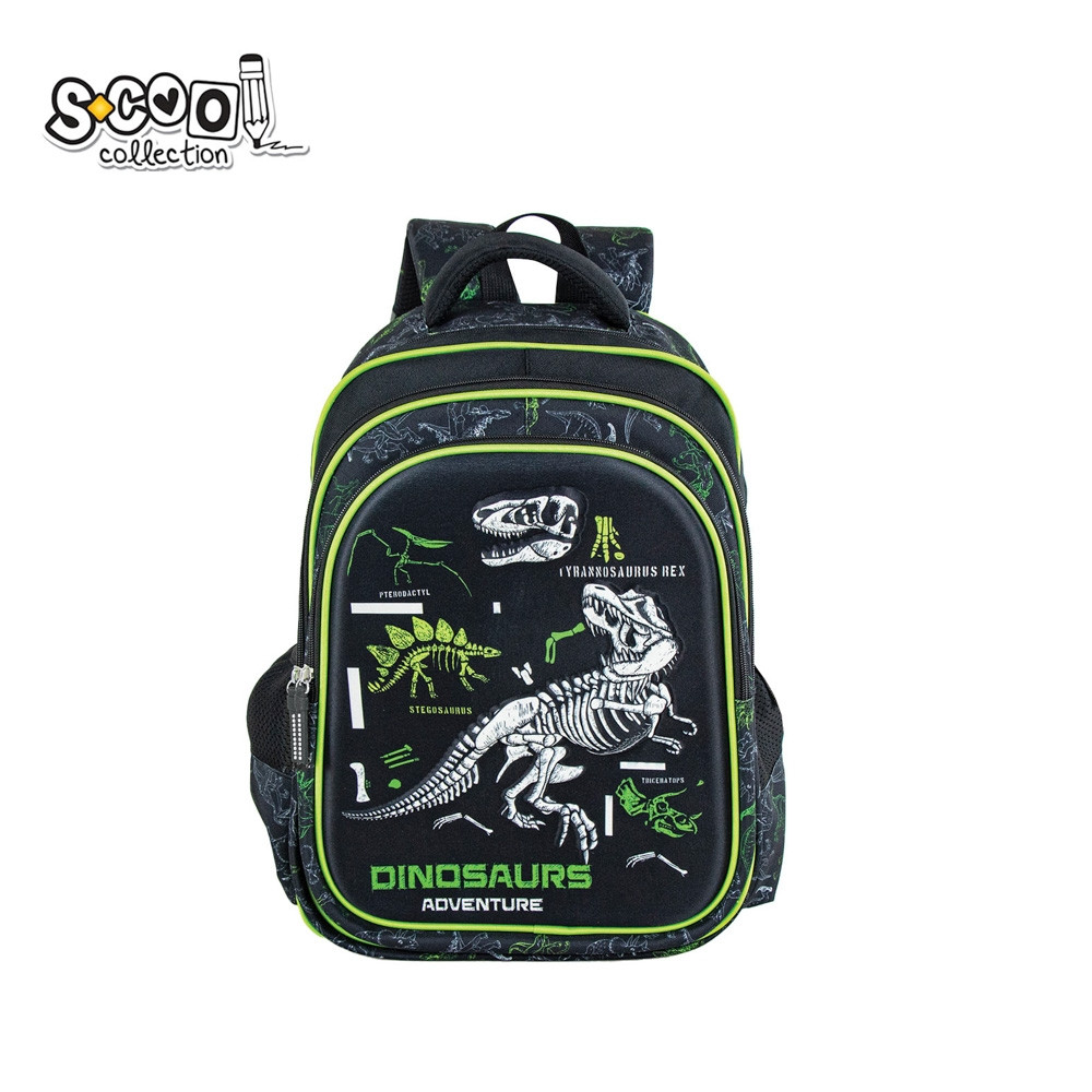 Ghiozdan 3D cu model dinozauri, compartiment principal cu doua separatoare, buzunare laterale, 38x35x20 cm - imagine 12